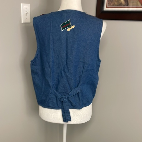 Bobbie Brooks With Love Vintage 90s Y2K Denim Vest Womens Size Medium Baking - Picture 3 of 4